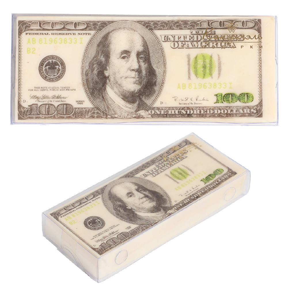Стопка банкнот - 100$ шоколад фигурный белый 240г