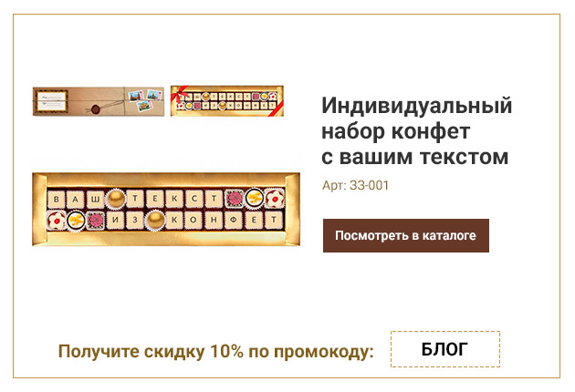 Индивидуальный набор конфет с вашим текстом 24 конфеты
