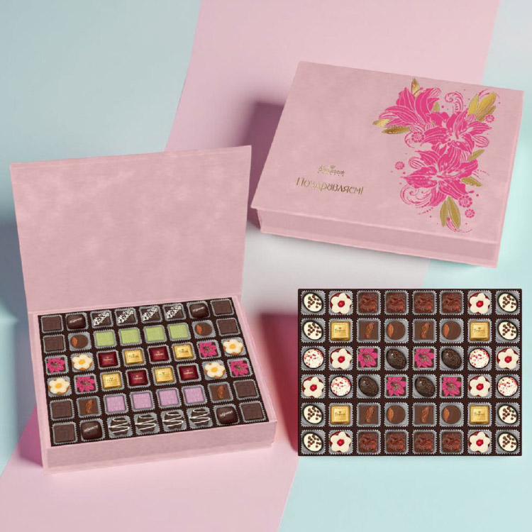 Роскошное собрание конфет ручной работы (розовое)