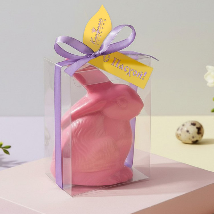 Пасхальный кролик из клубничного шоколада