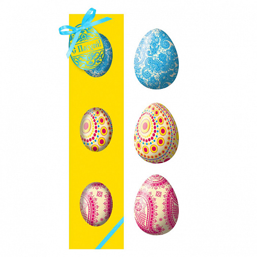 Набор шоколадных яиц Коллекция Авангард 90г Шоколад белый фигурный с декором