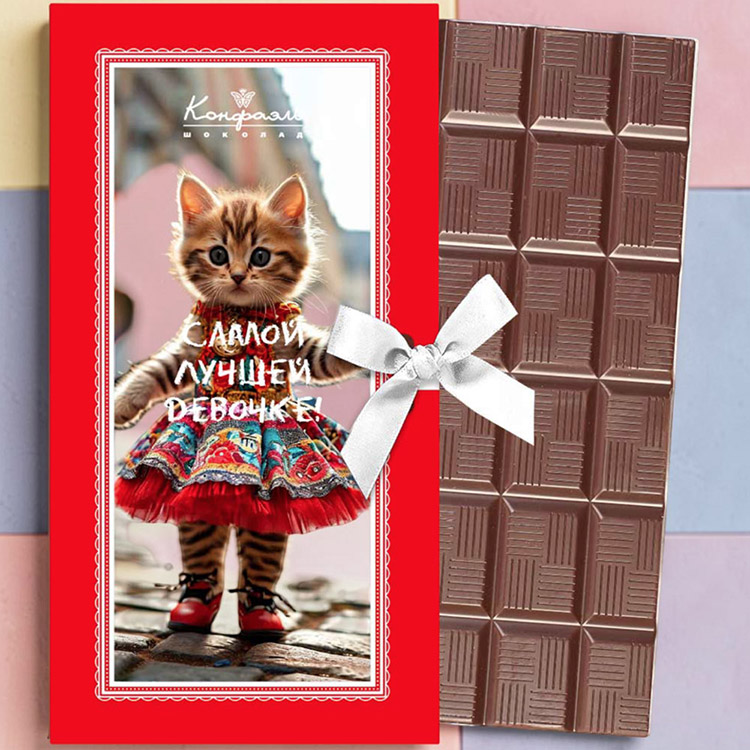 Самой лучшей девочке открытка молочный шоколад