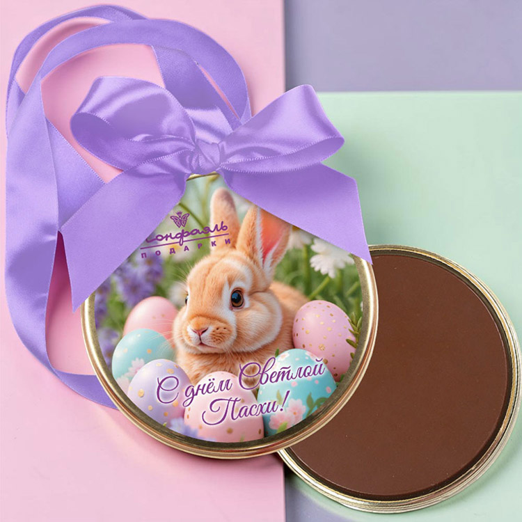 С днём Светлой Пасхи медаль шоколад молочный