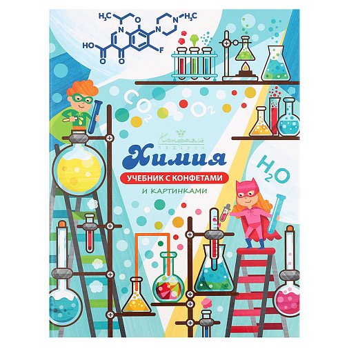 "Химия" учебник с шоколадом и конфетами