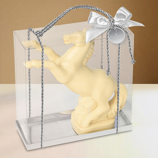 "Конь на дыбах" скульптура средняя шоколад белый 