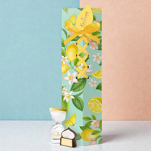 Набор двуслойных конфет: суфле со вкусом манго + ванильное безе в горьком шоколаде 