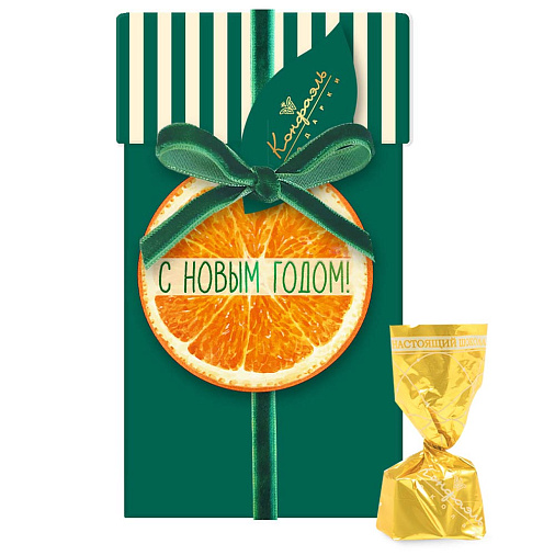 Новогодний набор шоколадных конфетых ассорти с шоколадной начинкой 120г