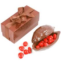 Какао-боб из молочного шоколада с драже клубника в белом шоколаде 350г