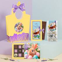 Пасхальная сумочка: шоколад, конфеты глазированные, шоколадные конфеты