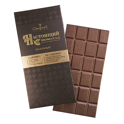 Плитка настоящего молочного шоколада 60г