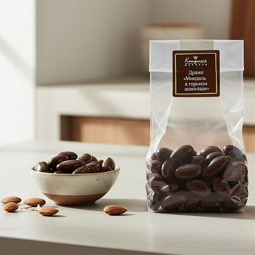 Миндаль в горьком шоколаде драже 