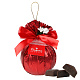 Елочный шар красный с конфетами мягкий грильяж 135г