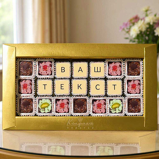 "Ваш текст из конфет" индивидуальный набор 21 конфета