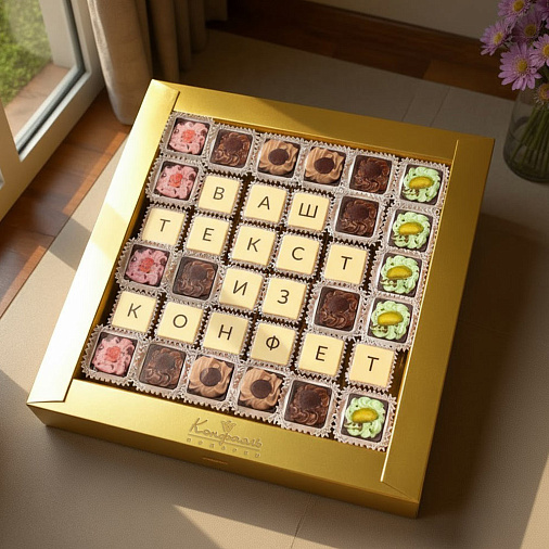 "Ваш текст из конфет" индивидуальный набор 36 конфет