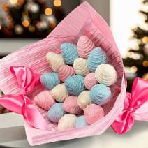 Свежая клубника в шоколаде букет 760г розовый