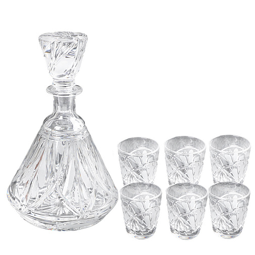 Набор штоф и стопки хрусталь ( 6 шт.)