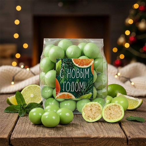 «Любимый вкус» драже гречишные шарики "Мохито" в белом шоколаде 75г