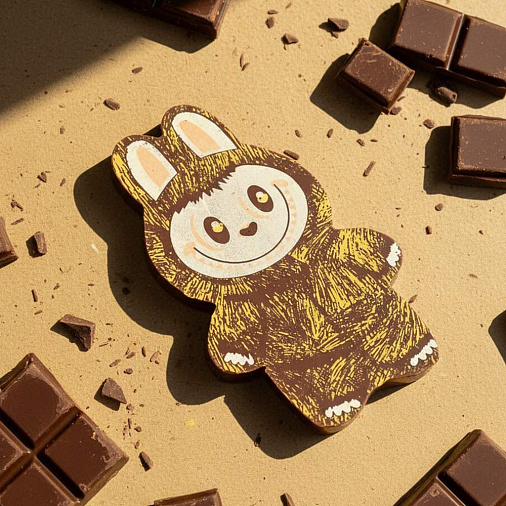 Шоколад молочный "Лабубушка" с желтым декором 18г