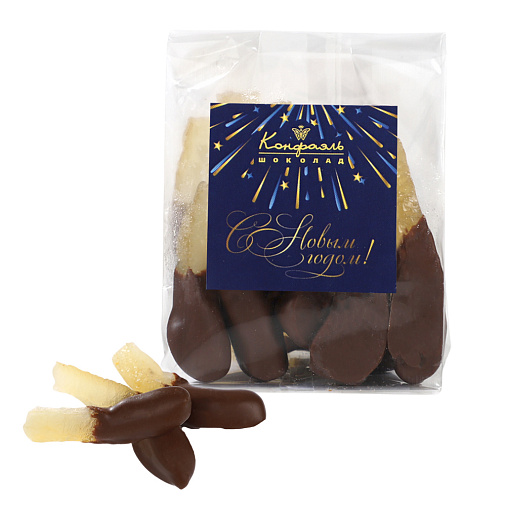 «Любимый вкус» цукаты лимонные корочки в молочном шоколаде 50г (синее новогоднее оформление)