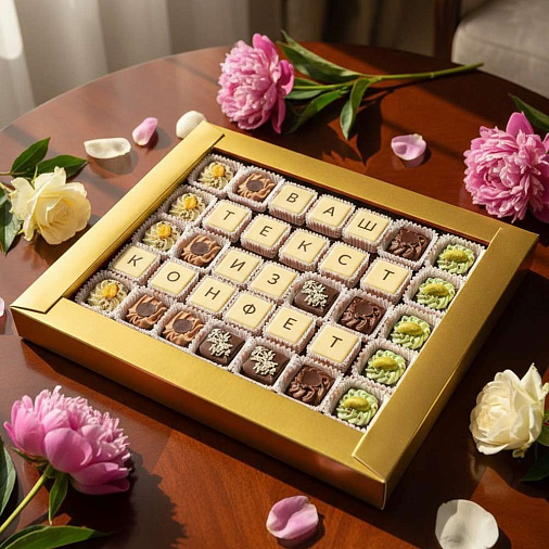 "Ваш текст из конфет" индивидуальный набор 35 конфет