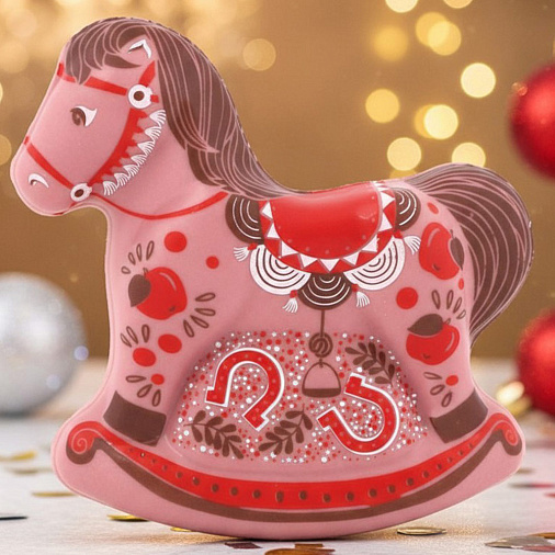 "Лошадка" скульптура шоколад клубничный 140г