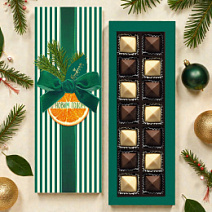 Новогодний набор шоколадных конфет ассорти с шоколадной и кремовой начинками 150г