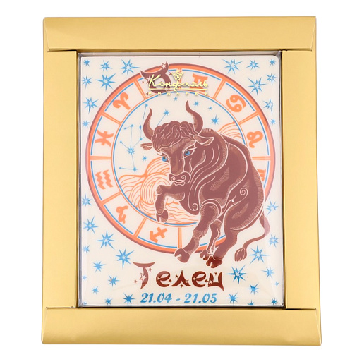 "Телец" открытка белый шоколад