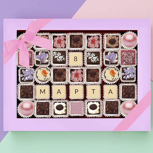 "8 марта" шоколадная телеграмма 35 конфет