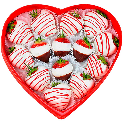 Свежая клубника в шоколаде набор сердце 560г