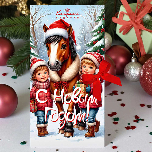 "Символ года 2026" открытка шоколад молочный 60г