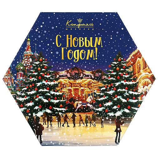 Новогодний набор суфле в шоколаде (ванильное, шоколадное, кофейное) 105г (каток)