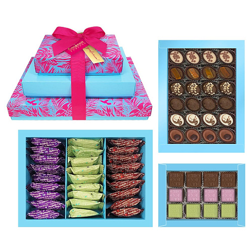 Подарочный набор: конфеты ручной работы, ассорти, двуслойные конфеты мармелад + суфле 