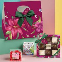 Подарочная сумочка: шоколад, драже, конфеты ассорти, чай 195г