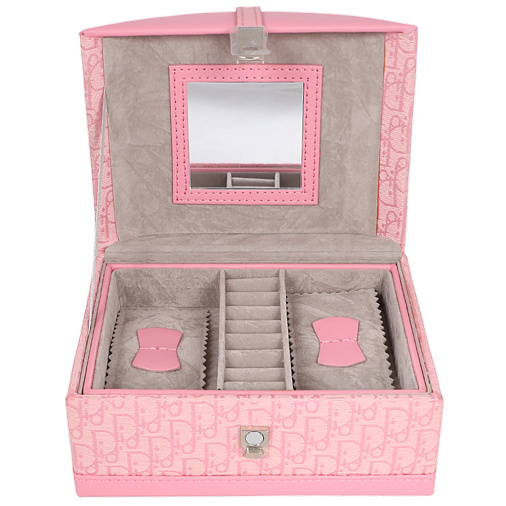 Шкатулка для украшений розовая 16х11,5х9см