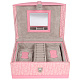Шкатулка для украшений розовая 16х11,5х9см