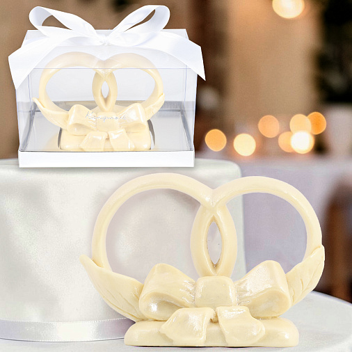 "Свадебные кольца" скульптура белый шоколад