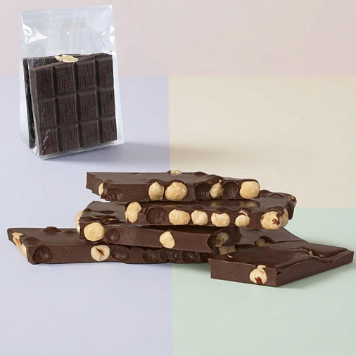 Горький шоколад с фундуком (ломаный)