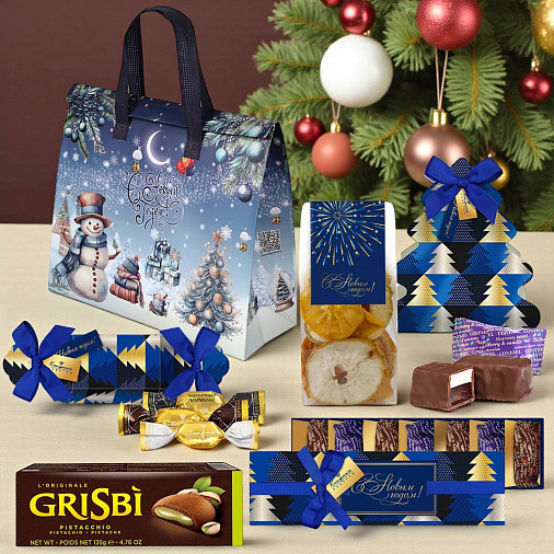 Термопакет "С Новым годом" снеговик (застежка-липучка многоразовая) 555г