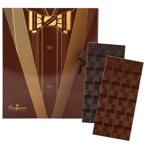 "Поздравляем" открытка горький и молочный шоколад 