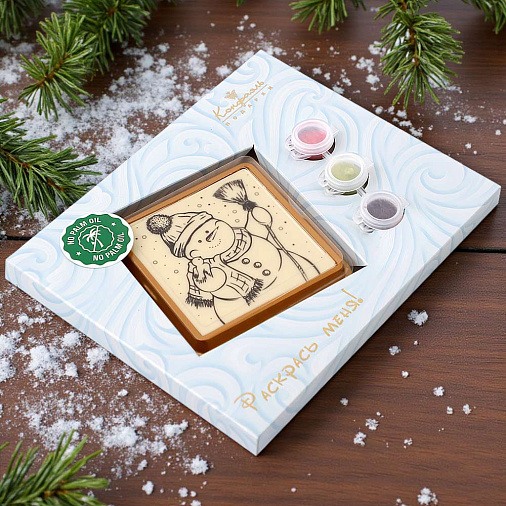 "Снеговик" раскраска белый шоколад 45г