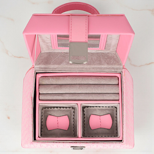 Шкатулка для украшений розовая