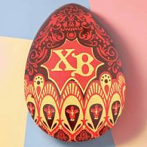 "ХВ" яйцо молочный шоколад красный рисунок 