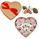 Сердце со свежей клубникой в шоколаде с миндалем бежевое 560г