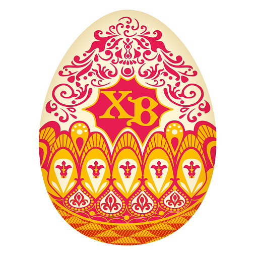 "ХВ" яйцо белый шоколад красный рисунок