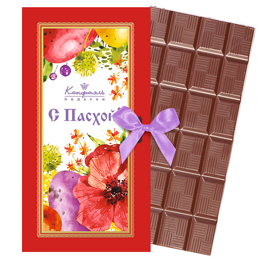 "С Пасхой" молочный шоколад с хрустящей вафлей 