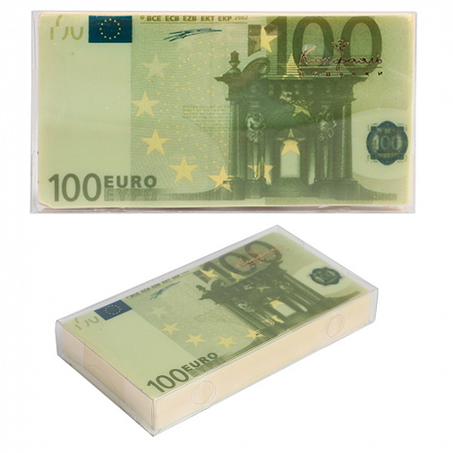 Стопка банкнот -100 евро шоколад фигурный белый