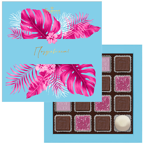 "Поздравляем" подарочный набор конфет ассорти (тропики)