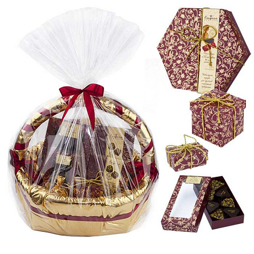 "Классика Конфаэль" корзина: шоколад, конфеты, драже 