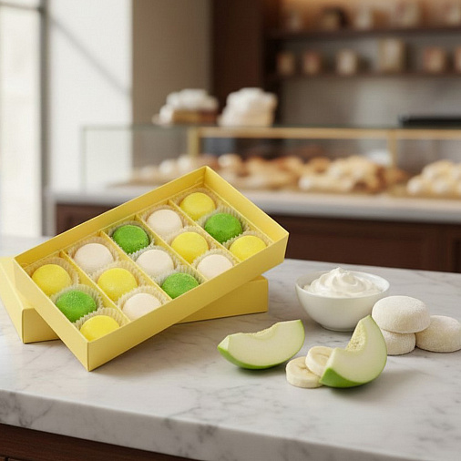 Набор мармелада со вкусами «Сливочная намелака», «Зеленая дыня», «Банан»