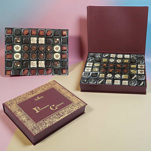 Роскошное собрание конфет ручной работы (бордовое)